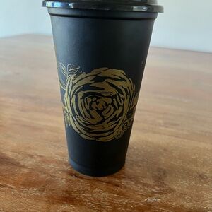 Starbucks Black and Gold Floral Mug